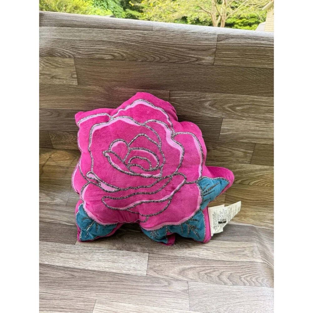 Celestial Garden Velvet Rose Decorative Throw Pillow Floral New